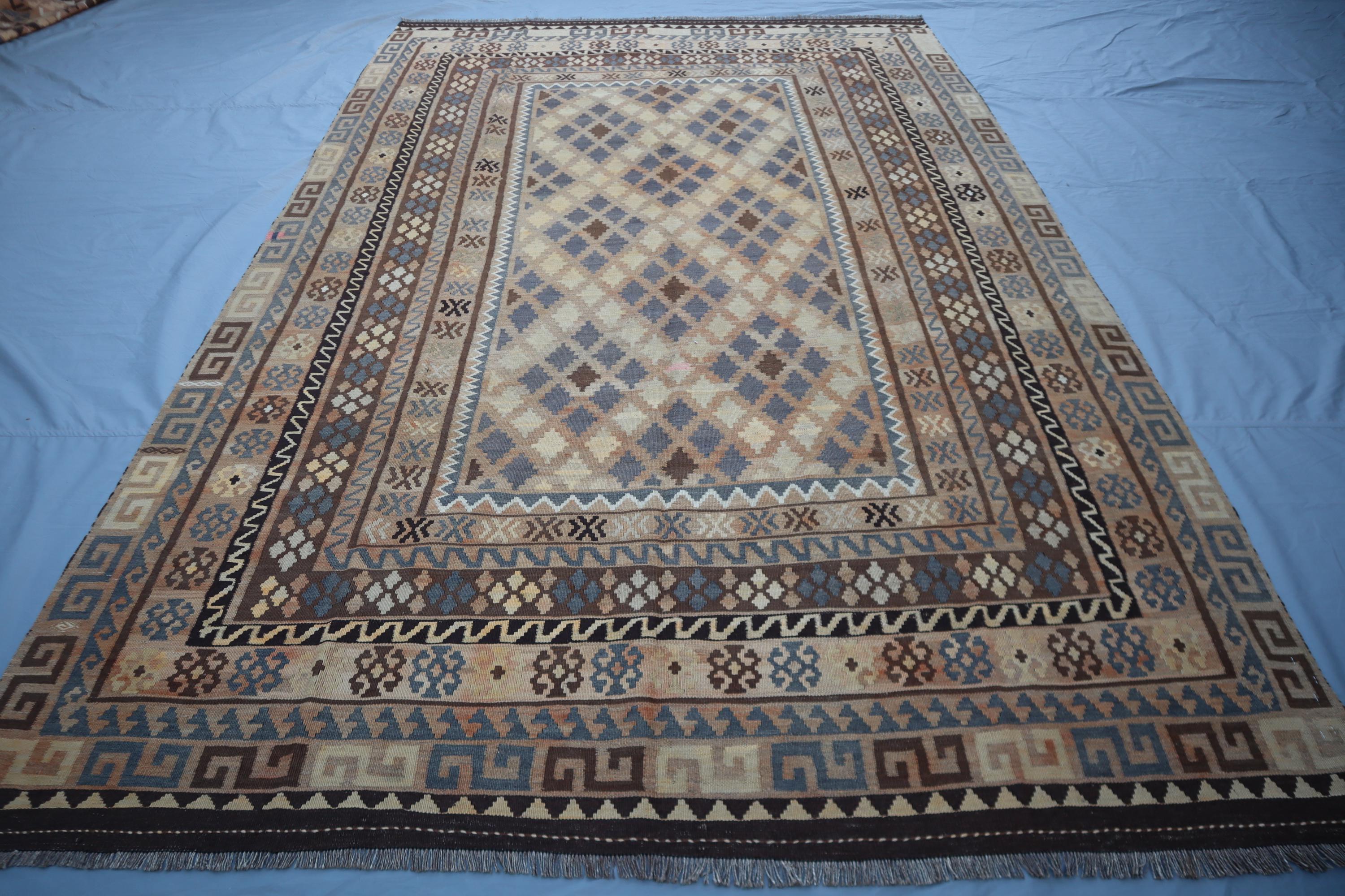 7x10 ヴィンテージ アフガン キリム ラグ：テラコッタウール