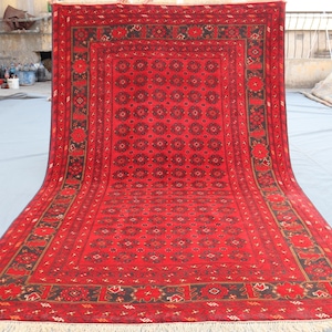 6x9 Afghan Tribal Bokhara Area Rug - Vintage Wool Oriental Rug - Turkmen Tribal Rug - Rug For Living Room - Bedroom Rug - Dining Room Rug