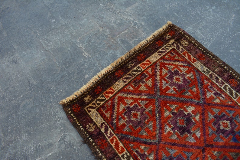 2/'2 x 2/'11 Feet Handmade Afghan Tribal Baluch Vintage rug SIZE Home Decor Rug.