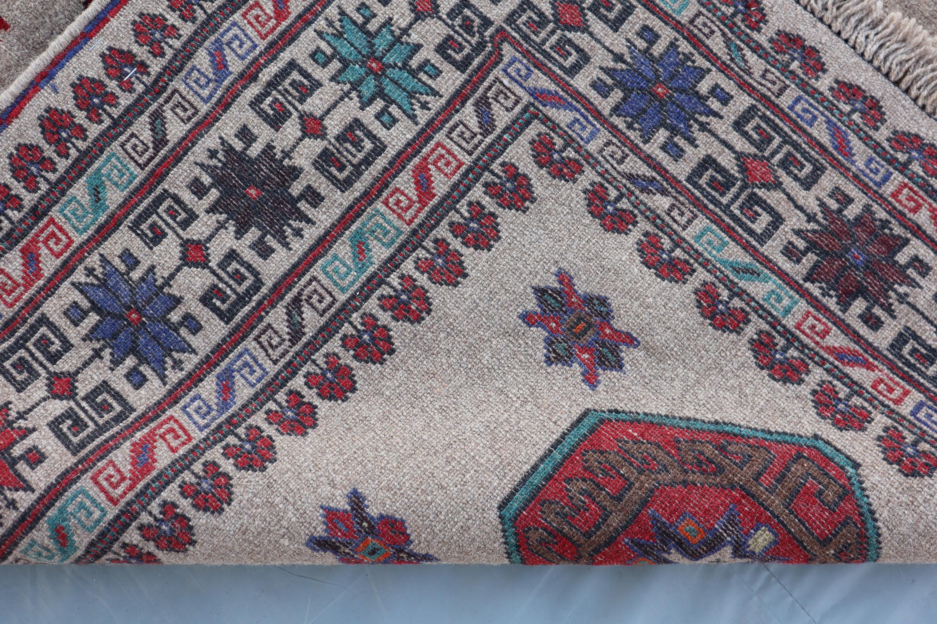 ラグ・カーペット Baluch rug 7x10 Afghan Vintage Baluchi Rug, Handmade Wool, Octagonal