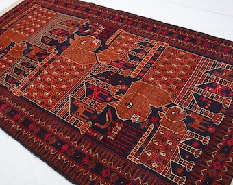 トライバルラグ　ヴィンテージラグ　アフガンラグ　トルクメン　エルサリ　手織り美品 部族絨毯 トライバルラグ ヴィンテージ287×235cm トルクメン エルサリ