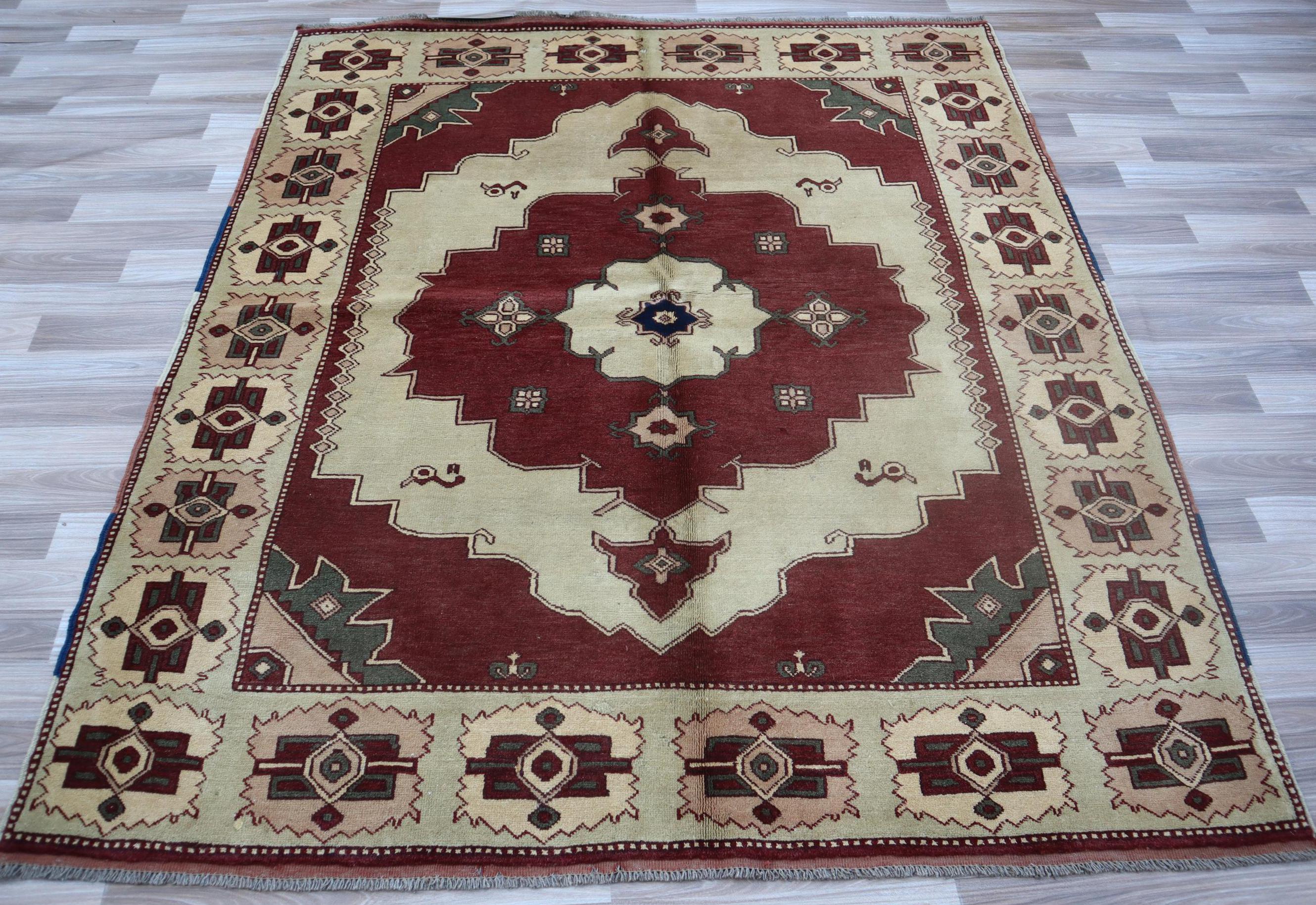 5x6 タブリーズ アフガンラグ：手織りウール、植物染料 - Etsy 日本