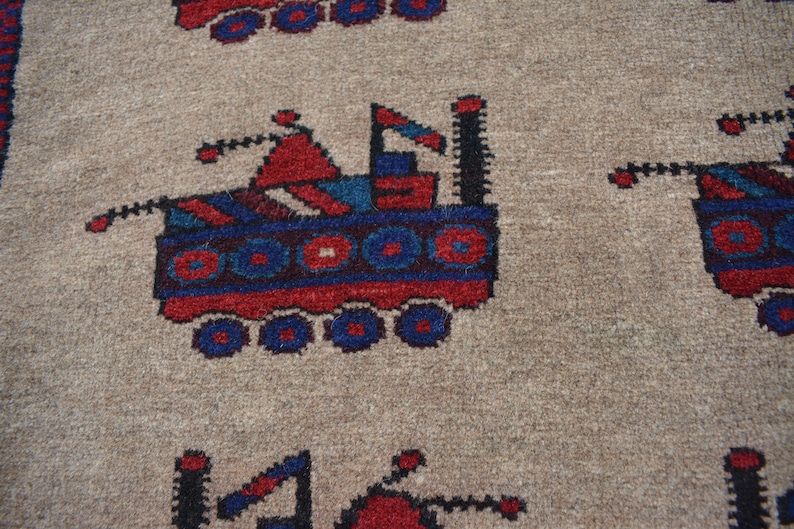 3 x 4/'9 Feet Gorgeous Handmade Afghan Tribal Tang Pattern Stunning 100/% Wool Rug