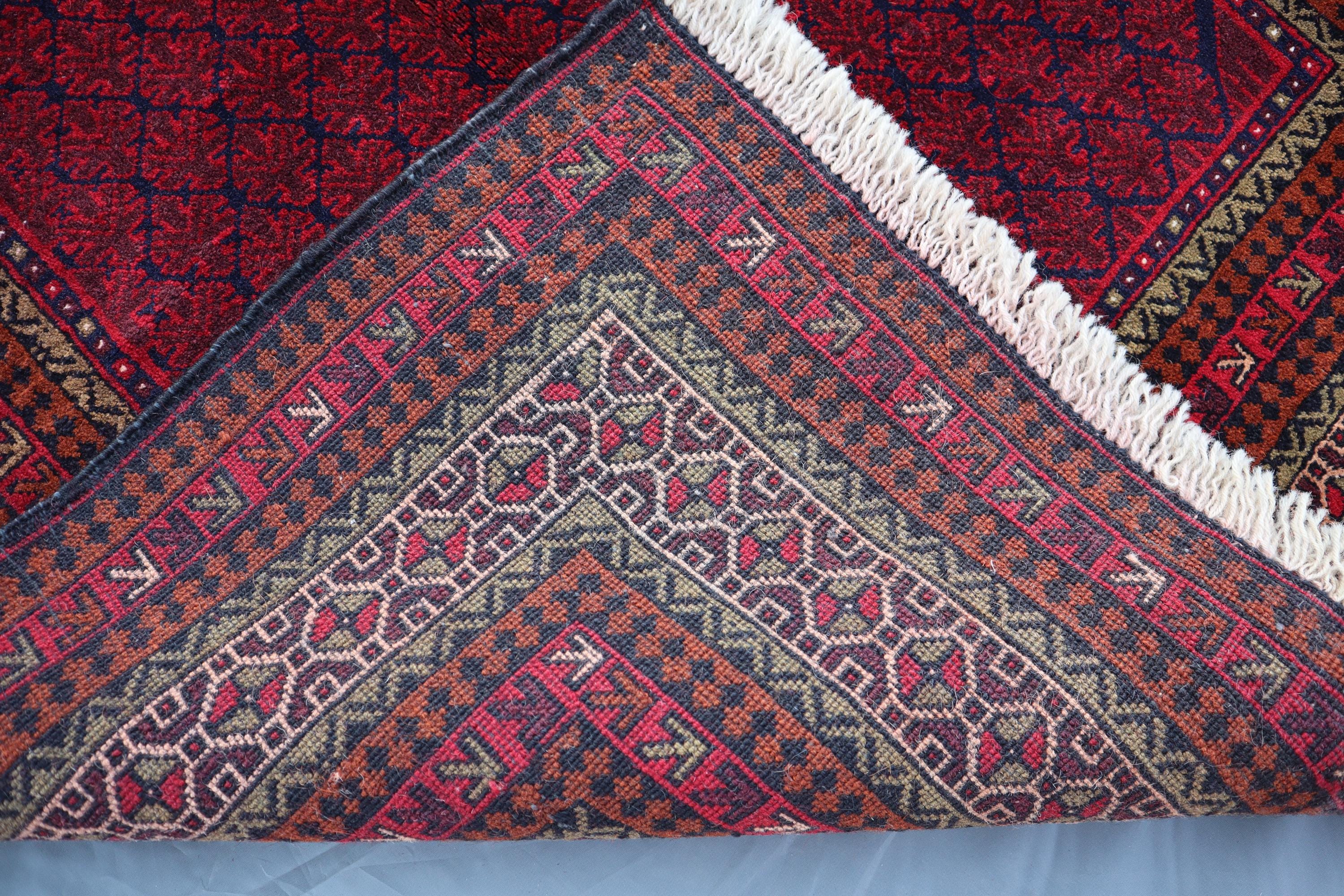 ヴィンテージ アフガニスタン 祈祷用ラグ：手織りウール、部族のモスク