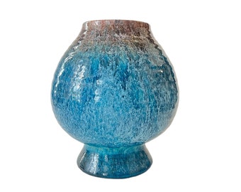 Accolay 1950, Large Ball Vase, Speckled Blue Enamel