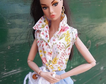 Floral shirt for Barbie, Poppy dolls