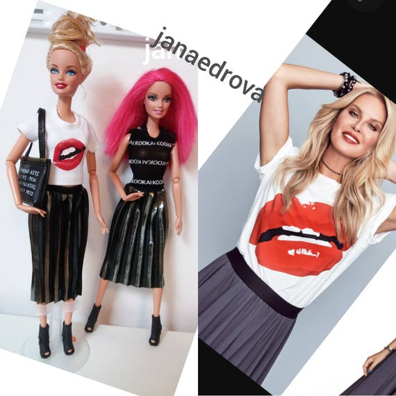 T-shirt KISS for Barbie Poppy Dolls 