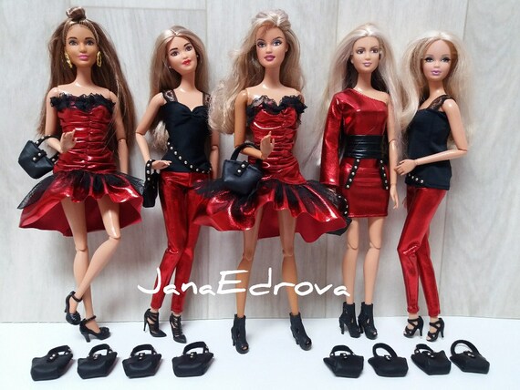 procedure bodem Peave Zwarte kanten top voor Barbiepoppen ROCK STYLE - Etsy Nederland