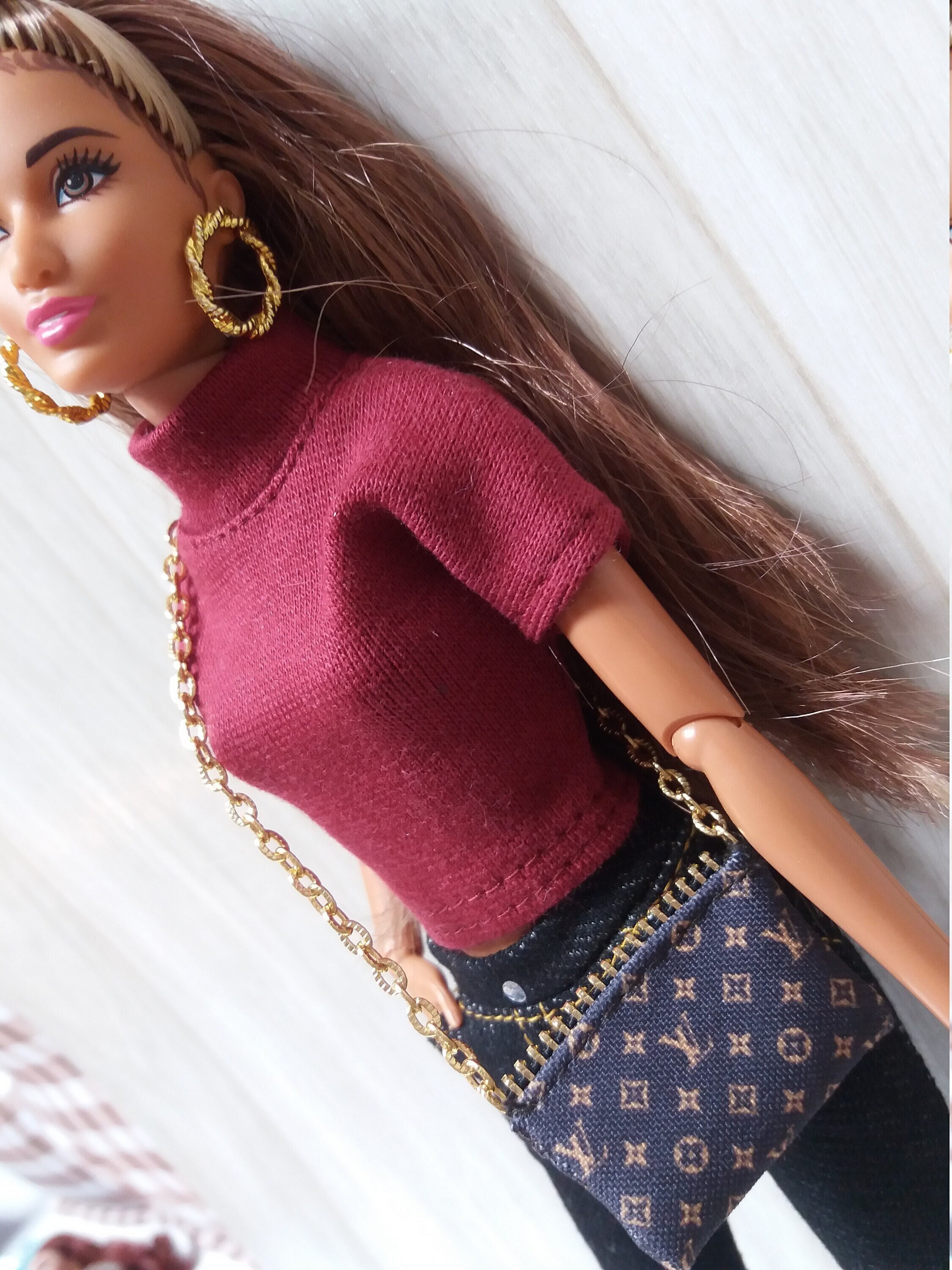 Aan Mona Lisa recorder Brown Messenger Purse for Barbie Dolls Poppy Parker - Etsy