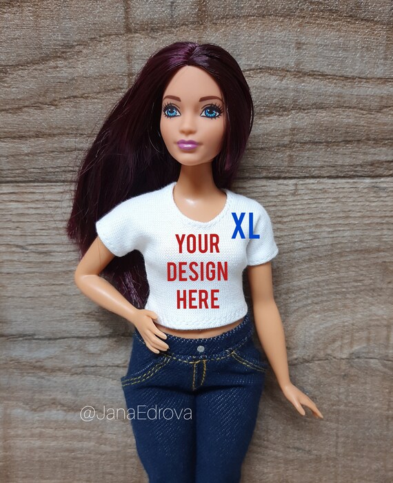 Printed T-shirt for Barbie Curvy | Etsy 