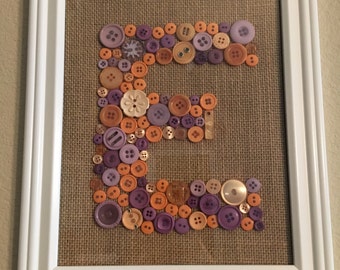 Button Initials, Framed Art