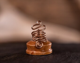 Handmade bronze spiral metal dreadlock bead / dread charm