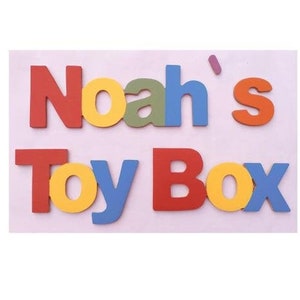 Personalized Toy Box Sign: Hand-Cut Wooden Name, Up to 7 Letters