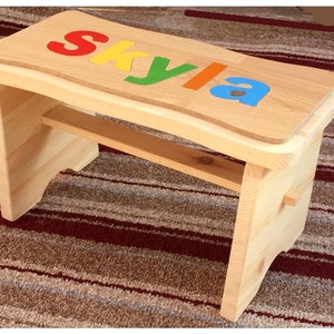 childrens jigsaw stool personalized wooden toy birth gift christening gift made in england image 2