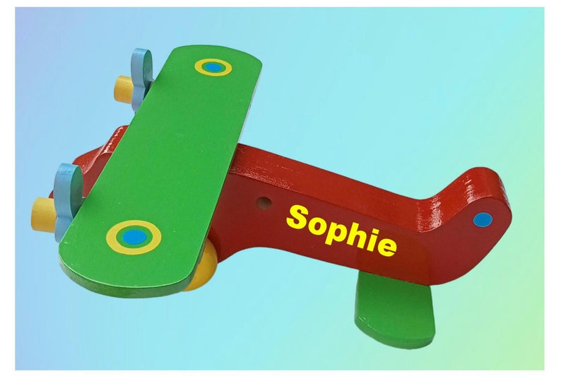 large toy wooden aeroplane, personalized toy, aeroplane, hand made toy, large wooden plane, boys and girls toys, child's birthday gift image 4