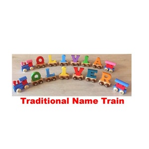 train name baby christening gift name train birthday gift personalized boy or girl gift toddler present handmade letter train wooden train