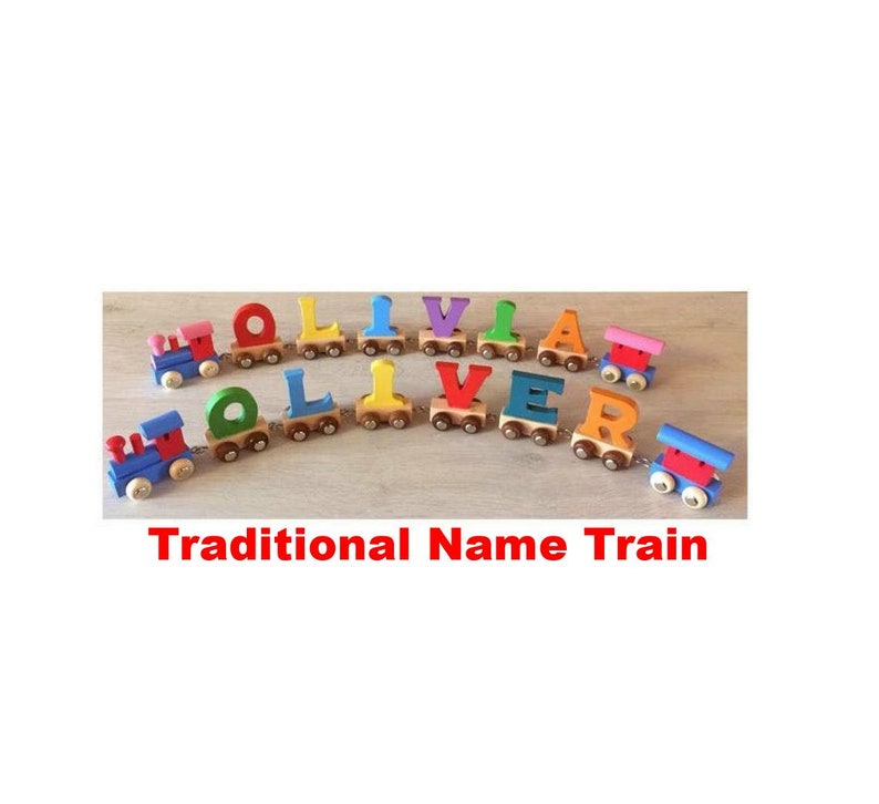 train name baby christening gift name train birthday gift personalized boy or girl gift toddler present handmade letter train wooden train image 1
