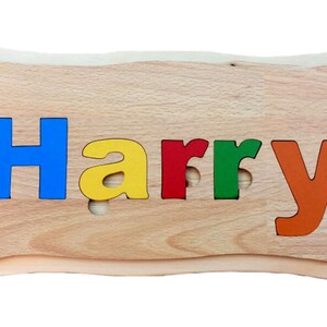 childrens jigsaw stool personalized wooden toy birth gift christening gift made in england image 5