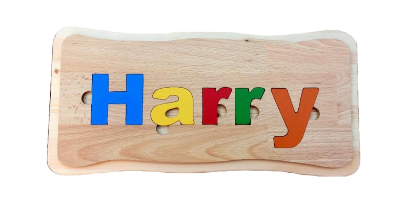 childrens jigsaw stool personalized wooden toy birth gift christening gift made in england image 6