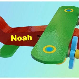 large toy wooden aeroplane, personalized toy, aeroplane, hand made toy, large wooden plane, boys and girls toys, child's birthday gift image 5