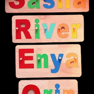 childrens name jigsaw name personalised birthday gift christening and birth gift hand made wooden toys jigsaw name personalised gift present image 10