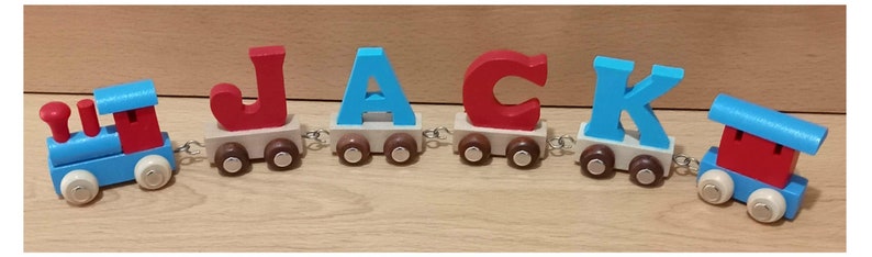 train name baby christening gift name train birthday gift personalized boy or girl gift toddler present handmade letter train wooden train image 4