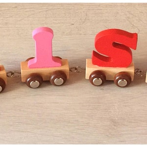 train name baby christening gift name train birthday gift personalized boy or girl gift toddler present handmade letter train wooden train image 5