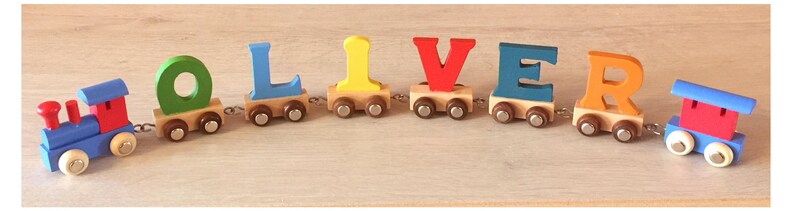 name train personalized wooden train name toddler gift christening gift boys or girls present wooden hand made train letters personalised image 7