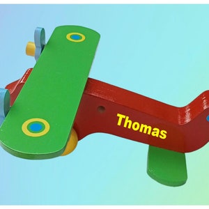 large toy wooden aeroplane, personalized toy, aeroplane, hand made toy, large wooden plane, boys and girls toys, child's birthday gift image 6