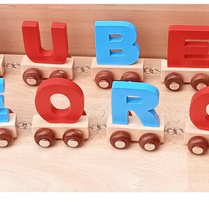 train name baby christening gift name train birthday gift personalized boy or girl gift toddler present handmade letter train wooden train image 10