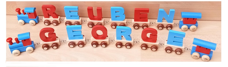 train name baby christening gift name train birthday gift personalized boy or girl gift toddler present handmade letter train wooden train image 10