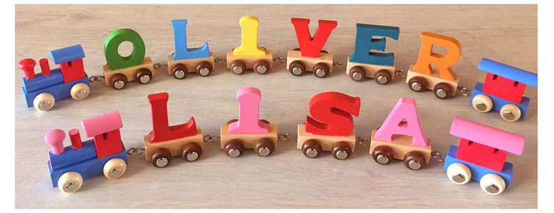 name train personalized wooden train name toddler gift christening gift boys or girls present wooden hand made train letters personalised image 2