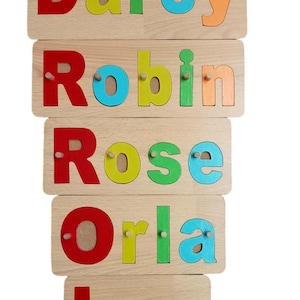 childrens name jigsaw name personalised birthday gift christening and birth gift hand made wooden toys jigsaw name personalised gift present image 7