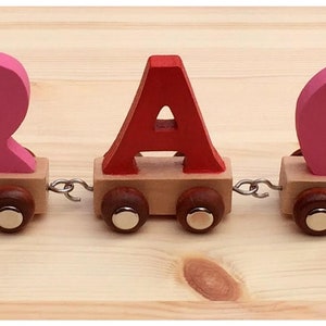 name train personalized wooden train name toddler gift christening gift boys or girls present wooden hand made train letters personalised image 3