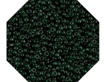 10 g (225.00 euros / 1 KG) - Miyuki Rocailles - Japanese glass beads - Seed Beads - 11/0 156 - Transparant Dark Emerald