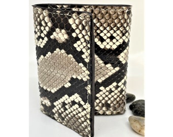Genuine Python Tri-Fold Wallet, Exotic Leather