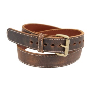 Heavy Duty Work/Conceal carry Leather Belt, STEEL CORE INSIDE. Order one size larger than waist size(ex. 34 waist=36 belt)