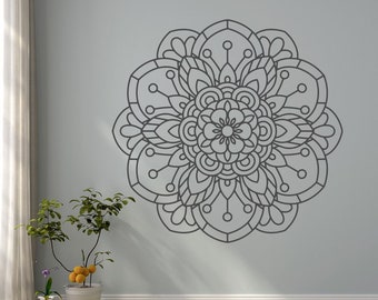 Boho Mandala Wall Decal: Bohemian Decor, Yoga Studio Art #343