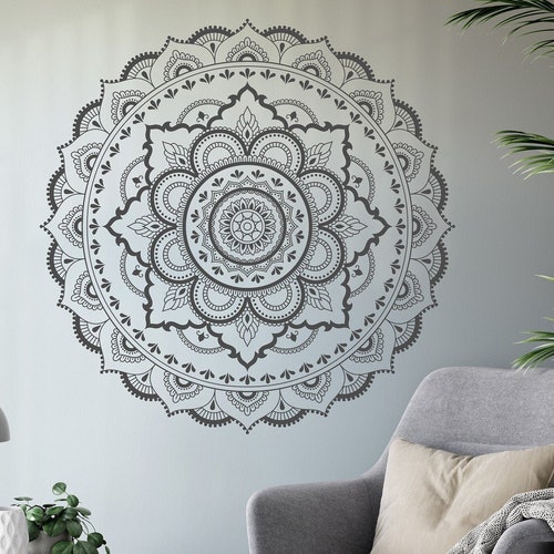 Vinyl Mandala Wall Sticker Mandala Wall Decal Bohemian Wall Etsy
