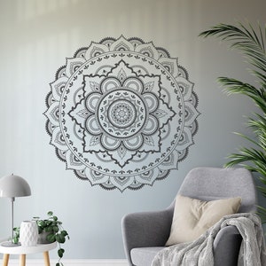 KQDRAVINE Mandala Wandtattoo - Boho Style Wanddeko Mit Blumen Für Wohnzimmer & Schlafzimmer