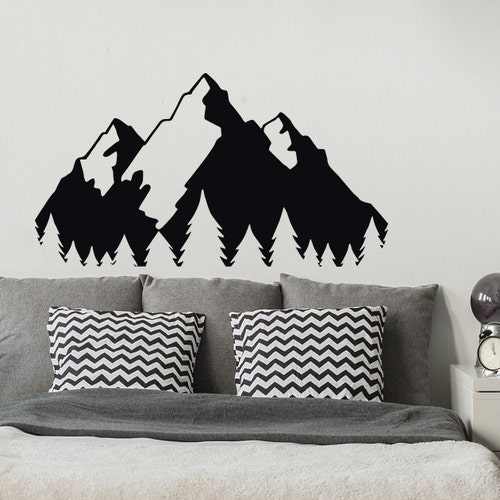 Pine Trees Wall Decal Forest Landscape Nature Vinyl Sticker Etsy