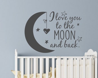 I Love You to the Moon and Back Nursery Wall Decal – Stars, Moon #50