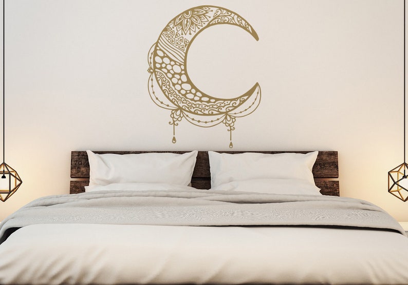 Moon Wall Decal Gold Wall Decals Metallic Wall Decal Etsy
