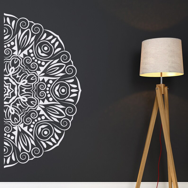 Download Half Mandala Decal Mandala Wall Decal Zen Decor Mandala ...