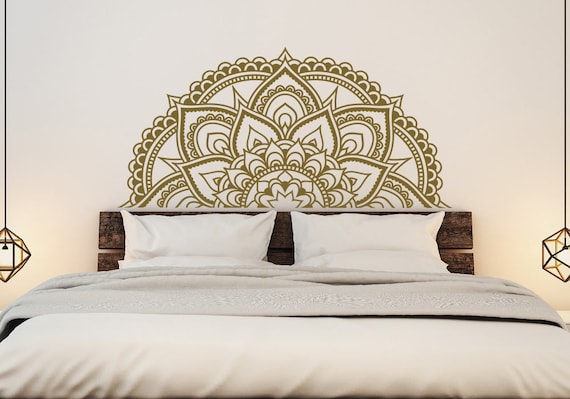 Mandala Decal Master Bedroom Wall Decor Half Mandala Car Decal Half Mandala Window Decal Boho Hippie Zen Yoga Indian Bedroom Dorm 136