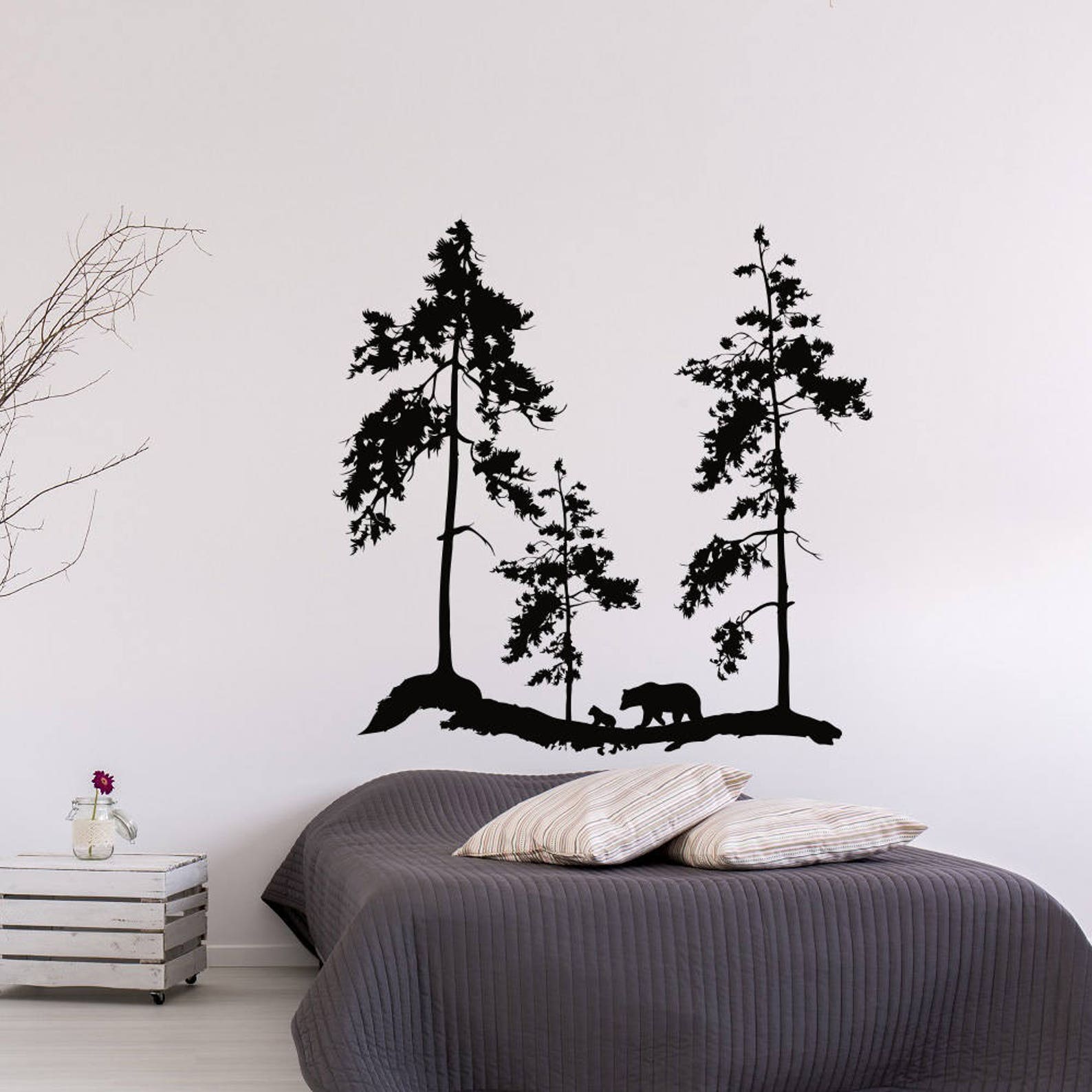Wild Animal Wall Decal- Bear Wall Decal Woodland Animals Nursery ...