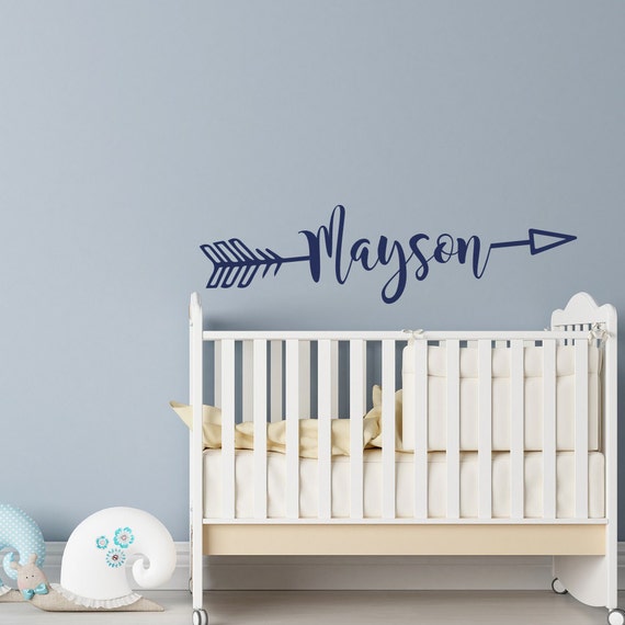 Personalized Arrow Name Wall Decal Rustic Nursery Image 0