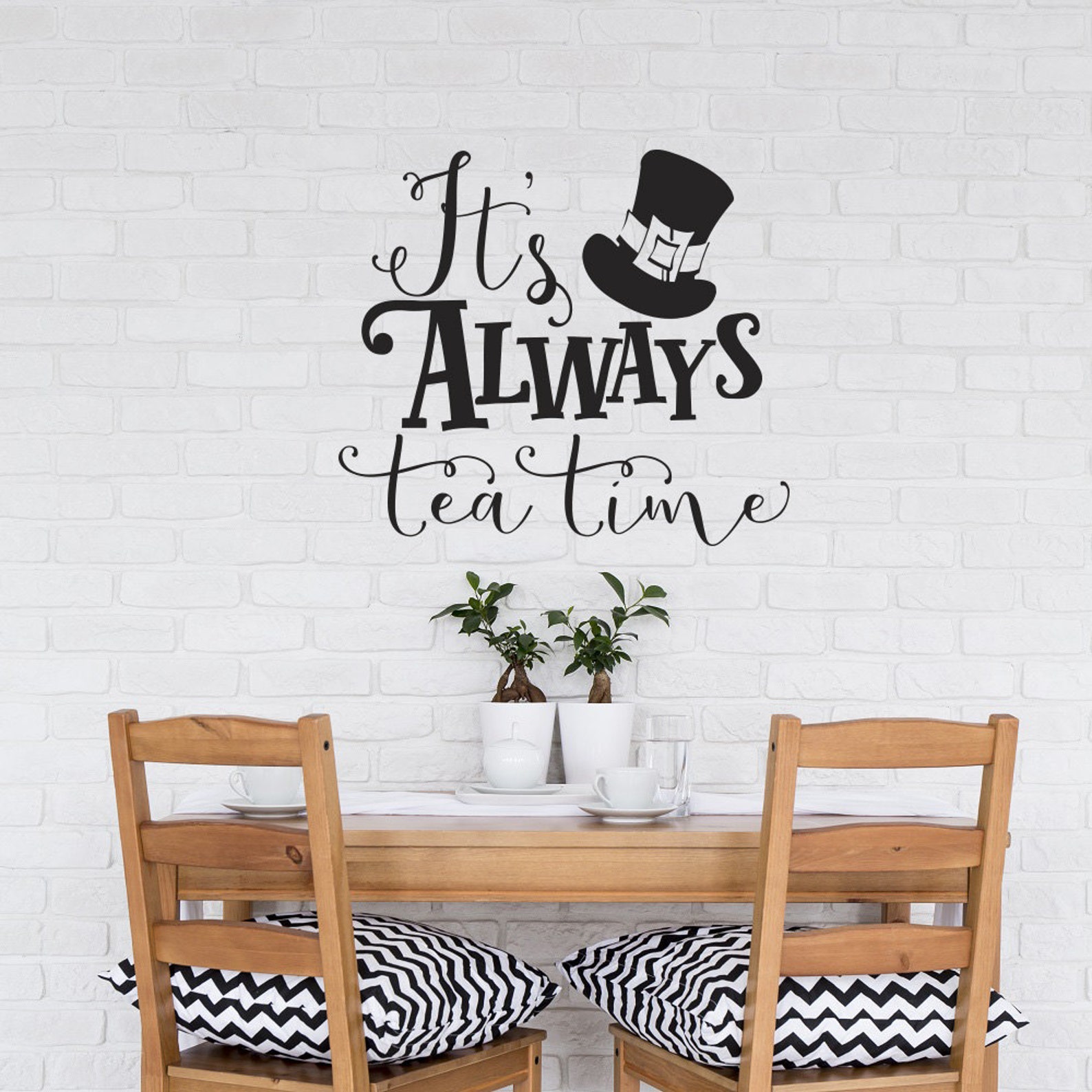 It's Always Tea Time Wall Decal Quote Alice In Wonderland Etsy