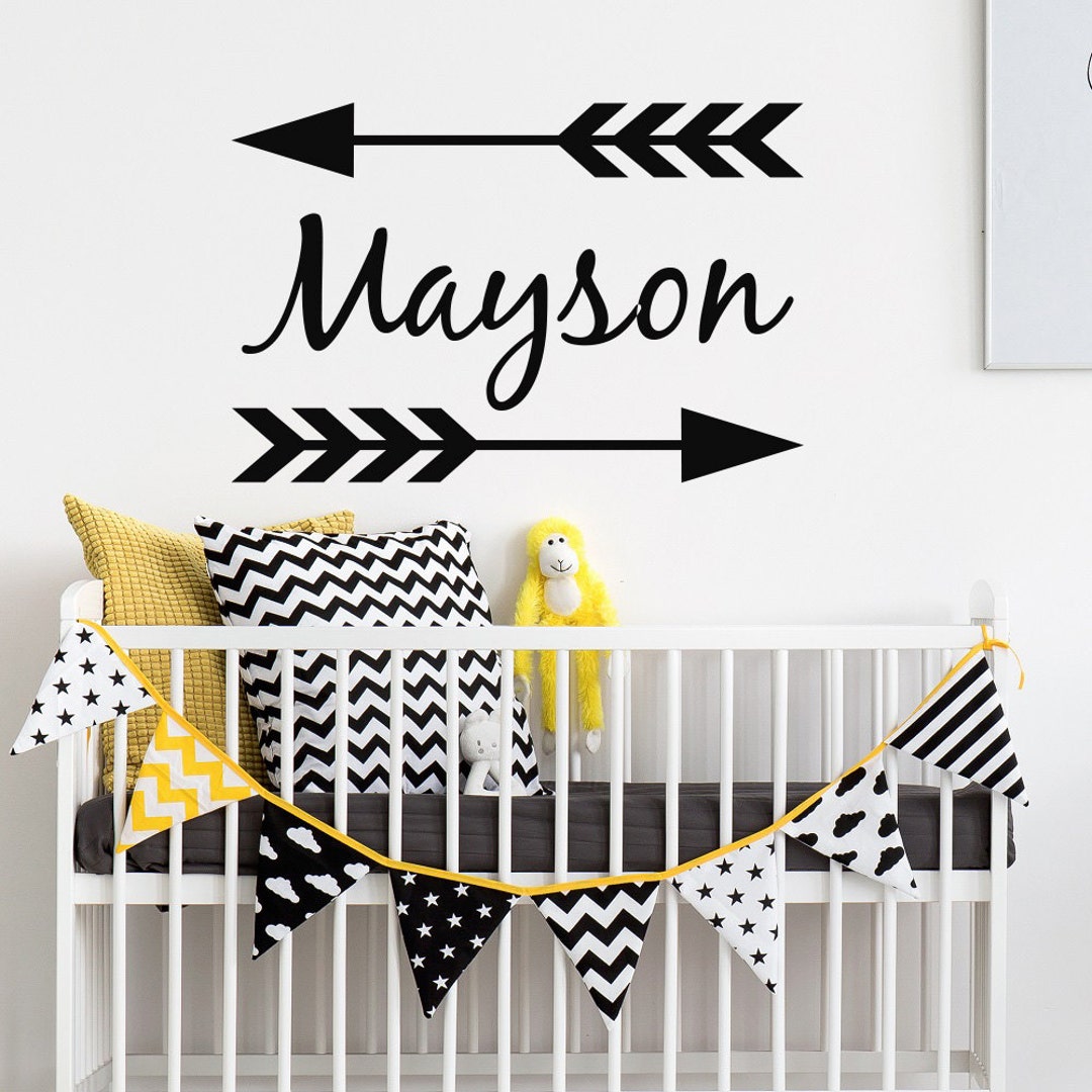 Arrow Name Wall Decal- Personalized Name Decal- Nursery Wall Decal ...