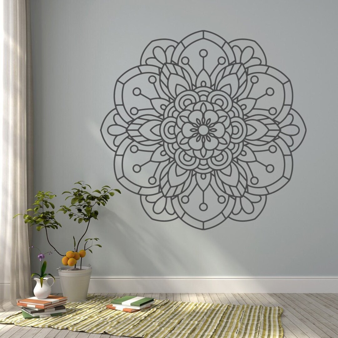 Boho Mandala Wall Decal: Bohemian Decor, Yoga Studio Art #343 - Etsy